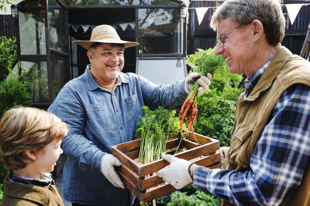 A Man Buys Carrots from Farmer